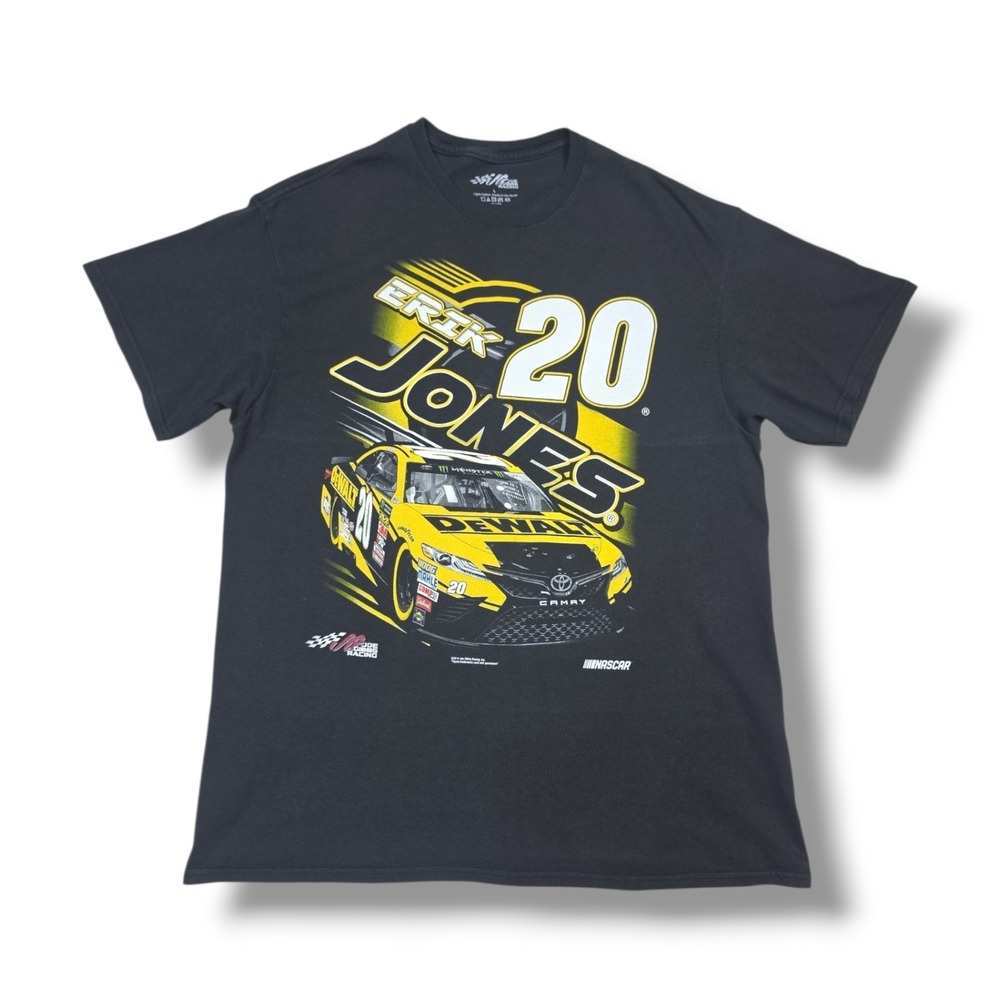 JOE GIBBS Racing Erik Jones #20‎ DeWalt NASCAR Black T-Shirt Men's L